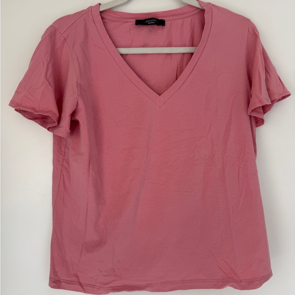 MaxMara Soft Pink V-Neck Tee